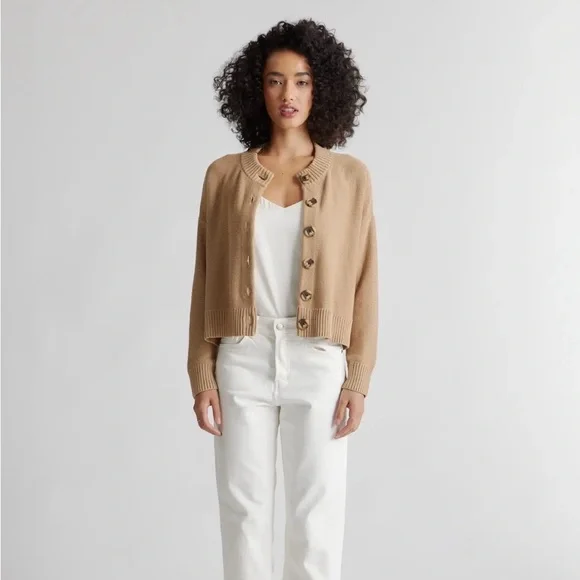 Quince 100% Cotton Cropped Cardigan - Picture 3 of 6